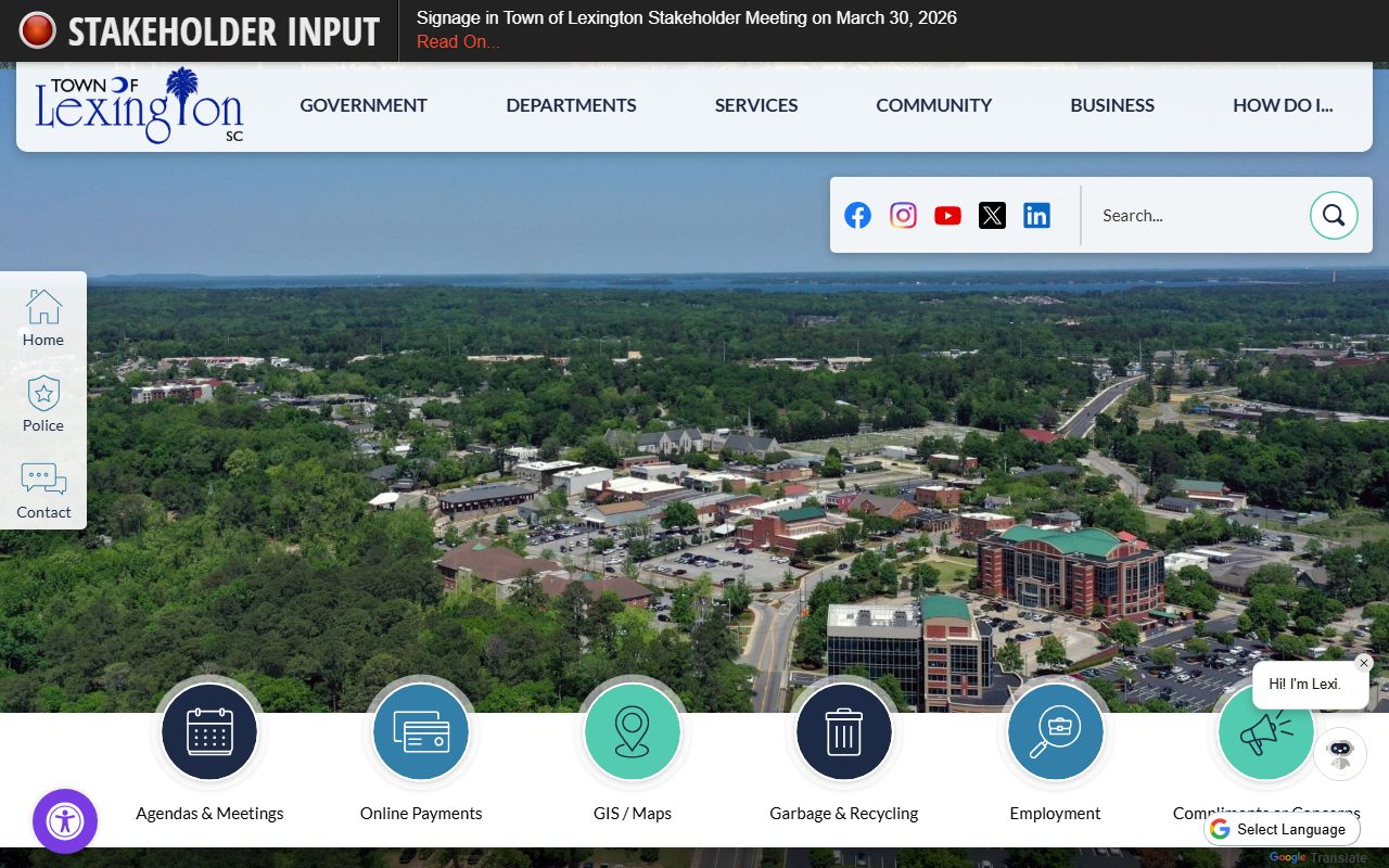 Lexington DUI Records town of Lexington official police department