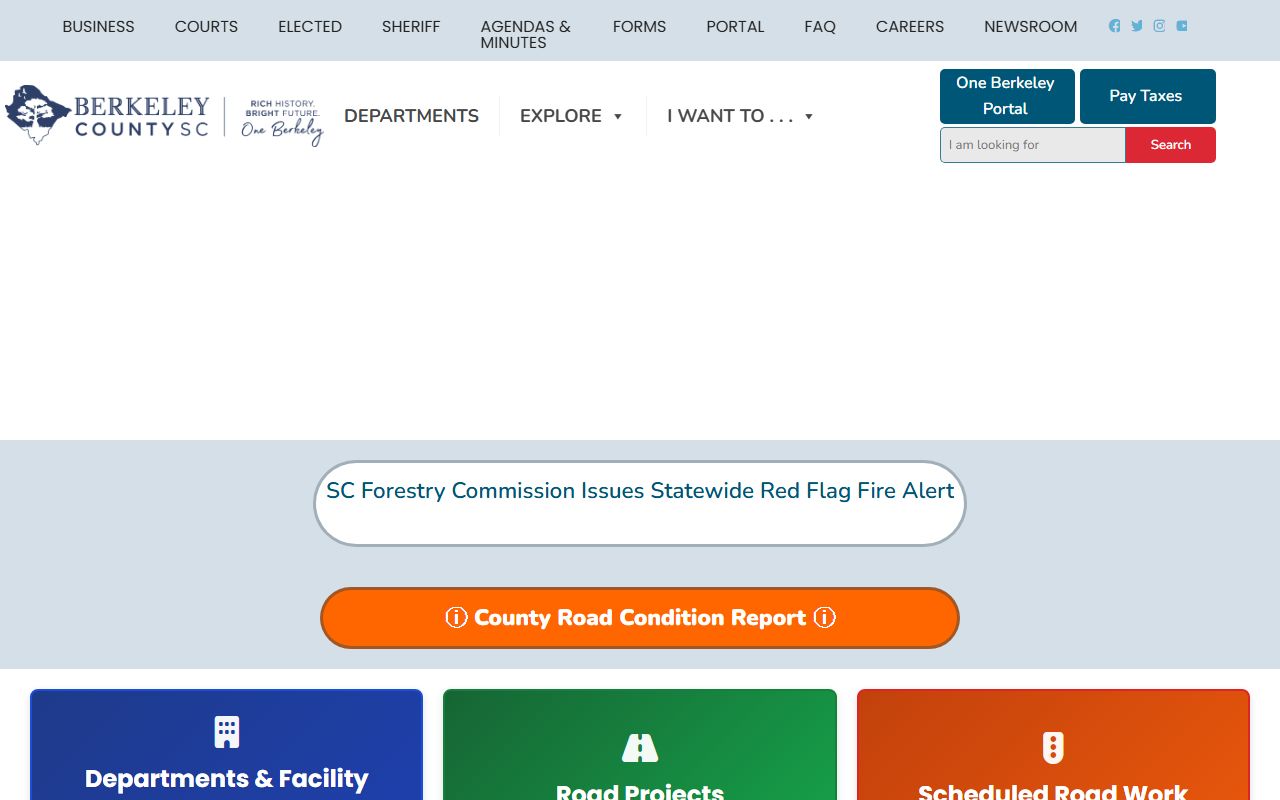 Berkeley County DUI Records government website screenshot