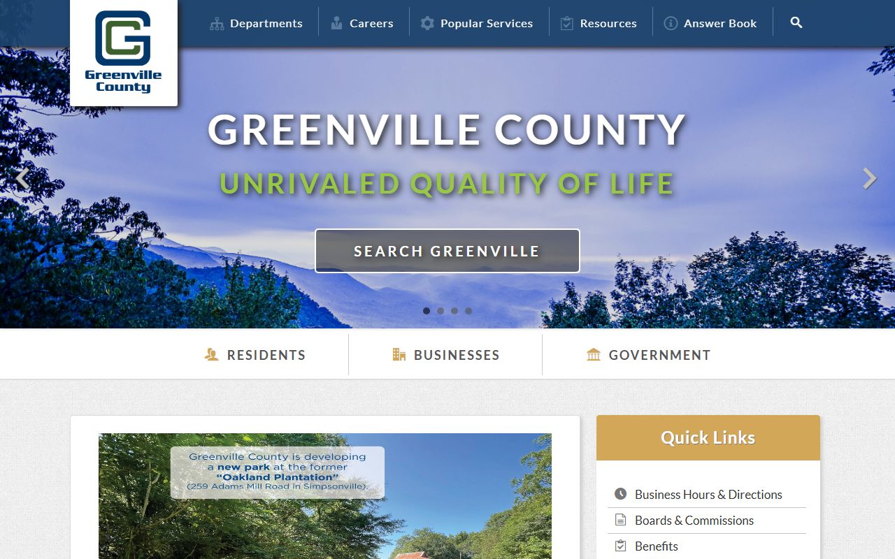 Greenville County Government website DUI records