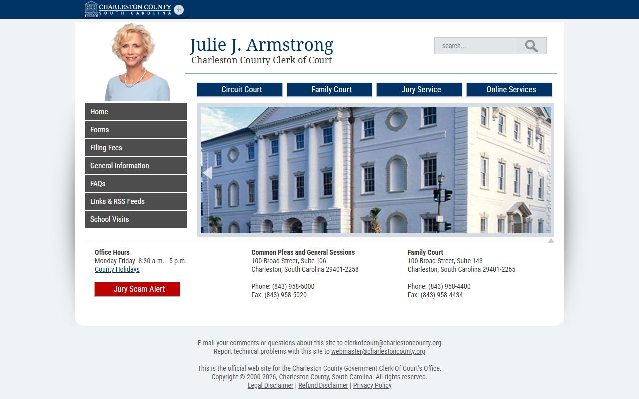 Charleston County Clerk of Court DUI records access page